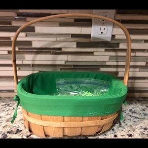 Tabs New Green Lined Gift Multi Use Home Basket